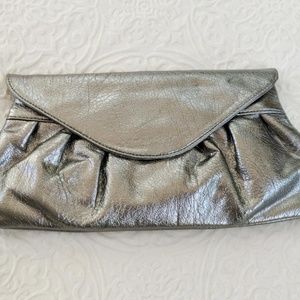 Silver Metallic Dressy Clutch